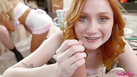 Caitlin Bell And Scarlet Skies In And Getting Fucked In The Living Room